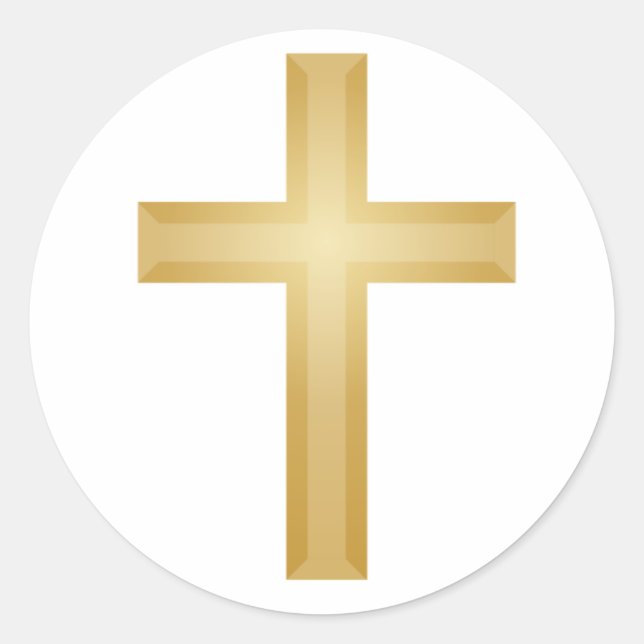 Gold Cross/Easter Classic Round Sticker (Front)