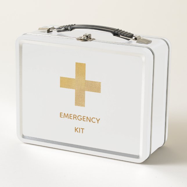 Gold Cross Emergency Kit Medicine Metal Box (Front)