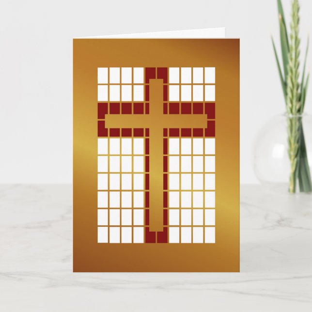 Gold Cross Greeting Card (Front)