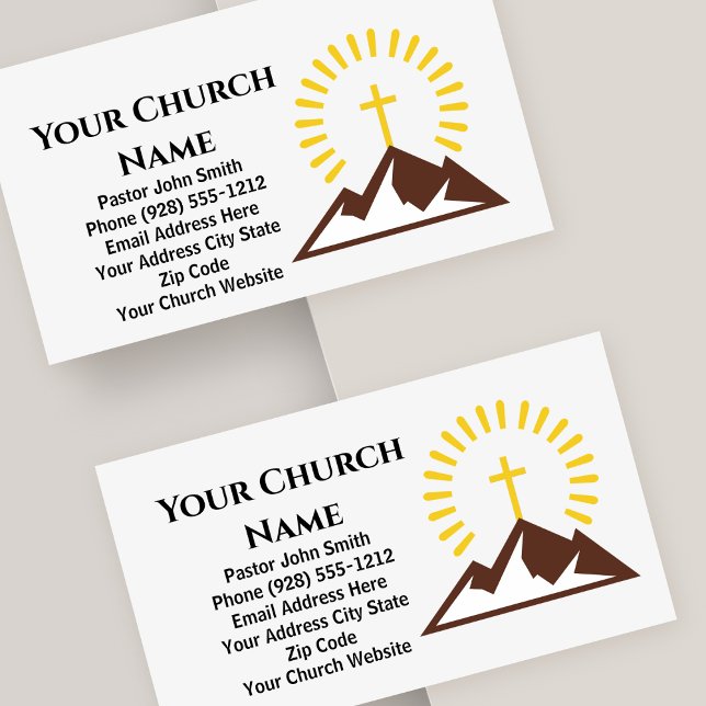 Gold Cross Sunburst Logo Church Pastor Business Card (Creator Uploaded)