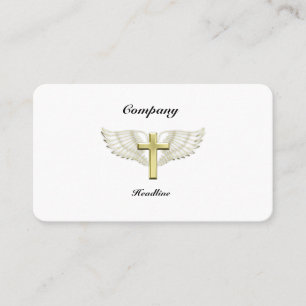Gold Cross Wing Business Card