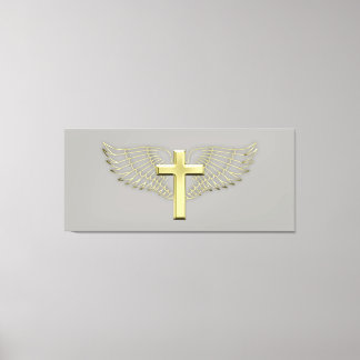 Gold Cross Wing Canvas Print