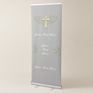 Gold Cross Wing Retractable Banner