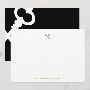 Gold Crossed Skeleton Keys  Card