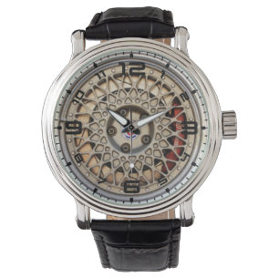 Gold Crossed Spoke Wheel And Brake Men's Watch