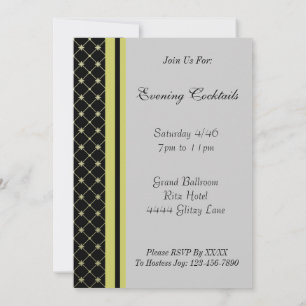 Gold Crosses on Black Elegant Custom Invitation