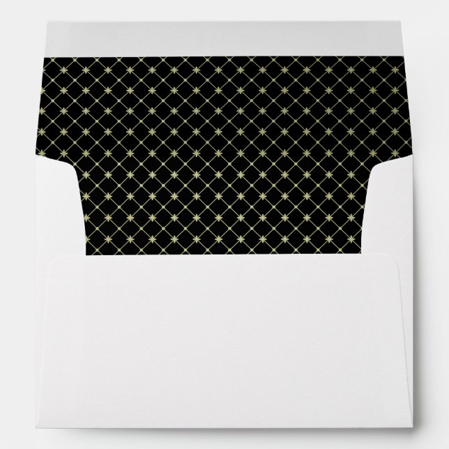 Gold Crosses Pattern Template Envelope (Back (Bottom))