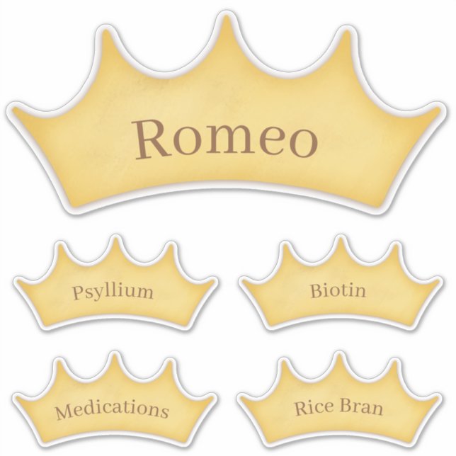 Gold Crown Barn Tack & Feed Room Name Labels (Front)