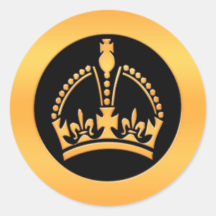 Gold Crown Classic Round Sticker