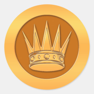 Gold Crown Classic Round Sticker