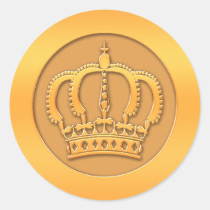 Gold Crown Classic Round Sticker