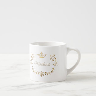 Gold Crown Crest Personalised Espresso Cup