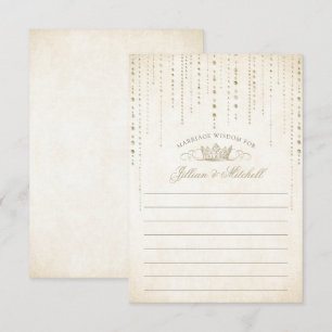 Gold Crown Fairytale Wedding Advice Card