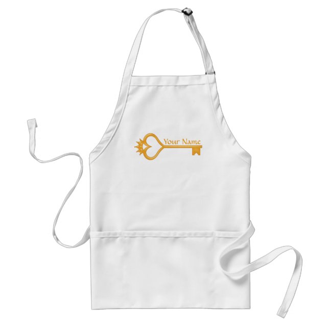 Gold Crown Heart Key Standard Apron (Front)
