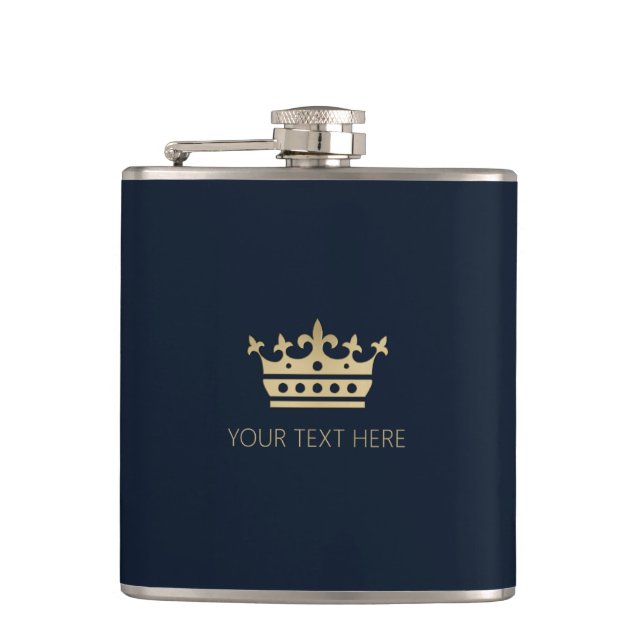 Gold Crown Hip Flask (Front)