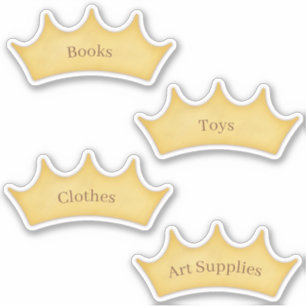Gold Crown Kids & Baby Storage Organisation Labels