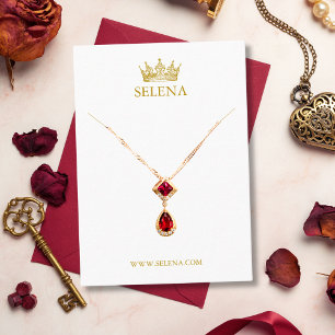 Gold Crown Necklace Display Card