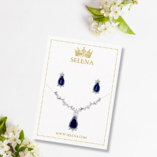 Gold Crown Necklace & Earring Display Card