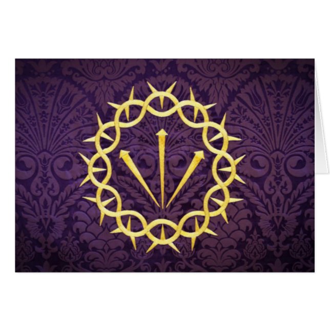 Gold Crown Of Thorns On Dark Purple Background (Front Horizontal)