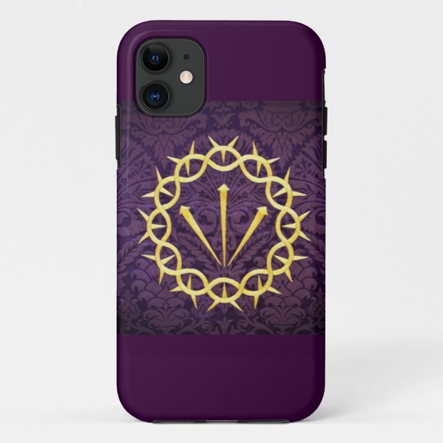 Gold Crown Of Thorns On Dark Purple Background Case-Mate iPhone Case (Back)