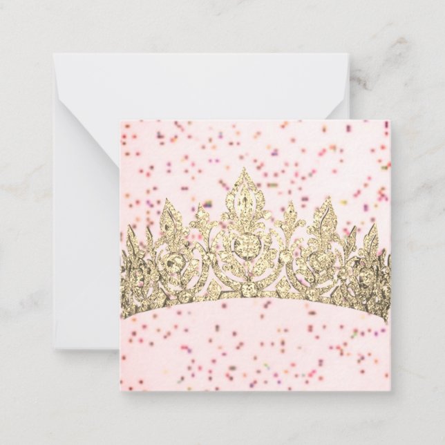 Gold Crown Pink Speckles Card (Front)