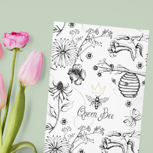 Gold Crown Queen Bee Mummy You Rule Mothers Day Foil Holiday Card