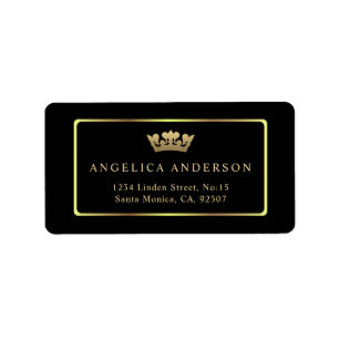 Gold Crown Return Address Label