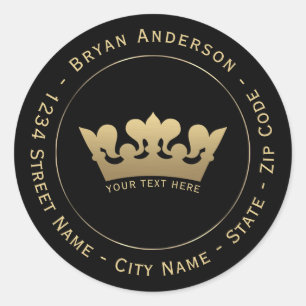 Gold Crown Return Address Label
