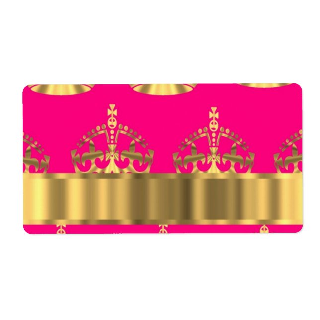 Gold crowns on hot pink (Front)