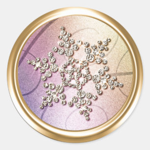 Gold Crystal Snowflake Envelope Seal