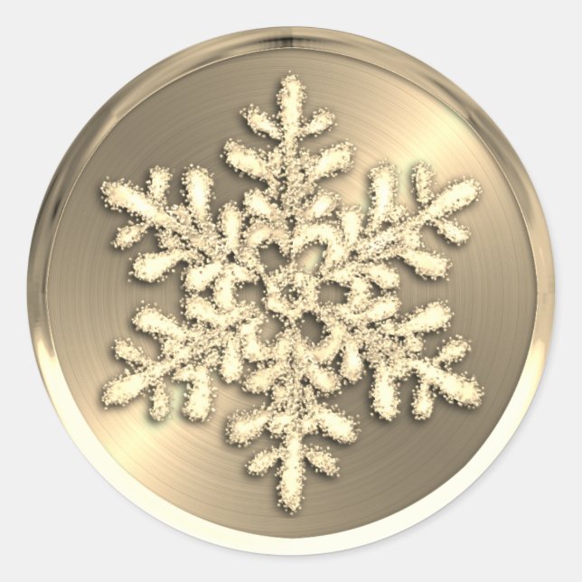 Gold Crystal Snowflake on Gold Seal (Front)