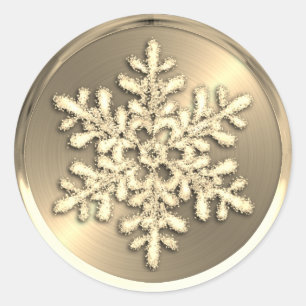 Gold Crystal Snowflake on Gold Seal