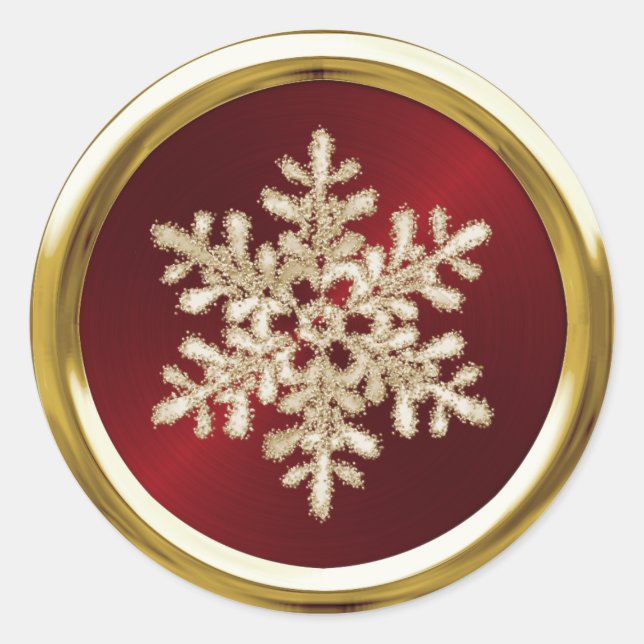 Gold Crystal Snowflake on Red Seal (Front)