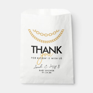 Gold Cuban Link Chain Hip Hop Baby Shower Favour Bags