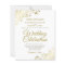 Gold Curls Elegant White BUDGET Wedding Invitation