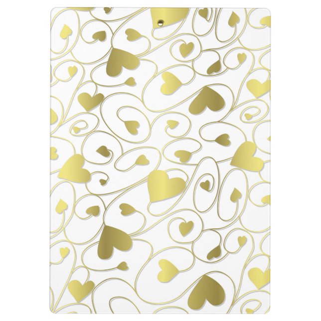 Gold curly hearts clipboard (Back)