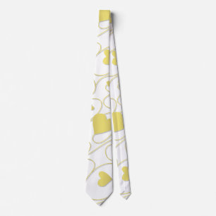 Gold curly hearts tie