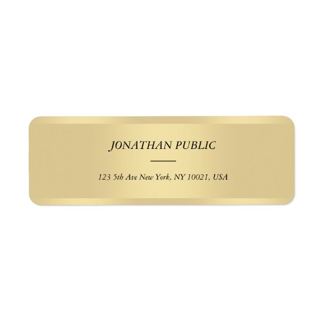 Gold Cursive Text Font Modern Return Address (Front)