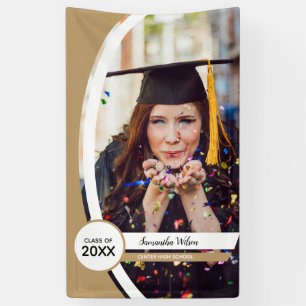 Gold Curved Frame Photo Graduation Banner