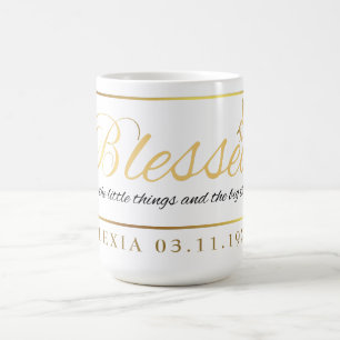 Gold Custom Calligraphy Name Thanksgiving Gift Coffee Mug