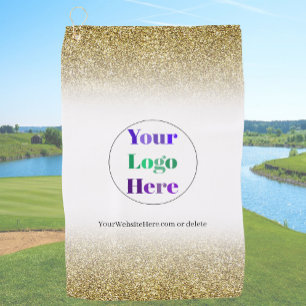 Gold Custom Golf Towels With Logo No Minimum 