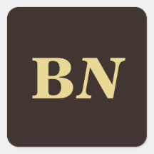 Gold custom initials minimalist brown