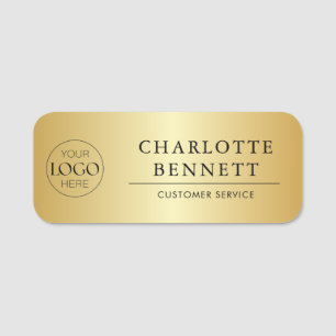 Gold Custom Logo Office Employee Staff Name Tag