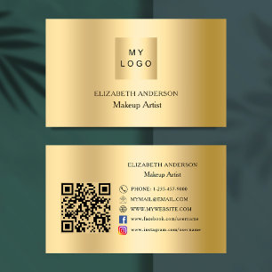 Gold custom logo Qr code social media Business Card