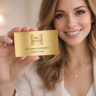 Gold custom logo Qr code social media premium Business Card