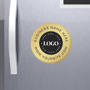 Gold Custom Logo & Text Company Business Branded  Magnet