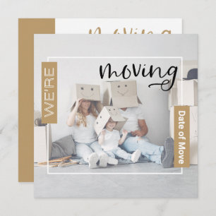 Gold Custom Photo Moving Announcement Card