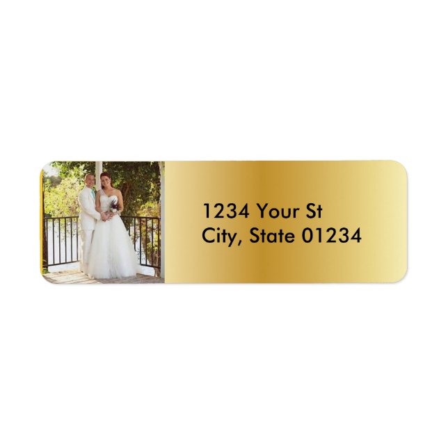 Gold Custom Photo Return Address Labels (Front)