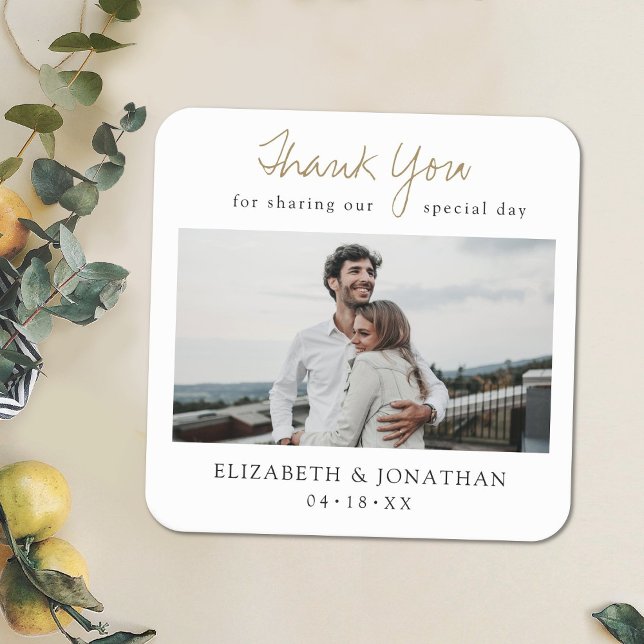 Gold Custom Wedding Coaster Favour with Photo (Creator Uploaded)