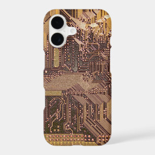 Gold Cyber Circuit Board Tech Art Electronics